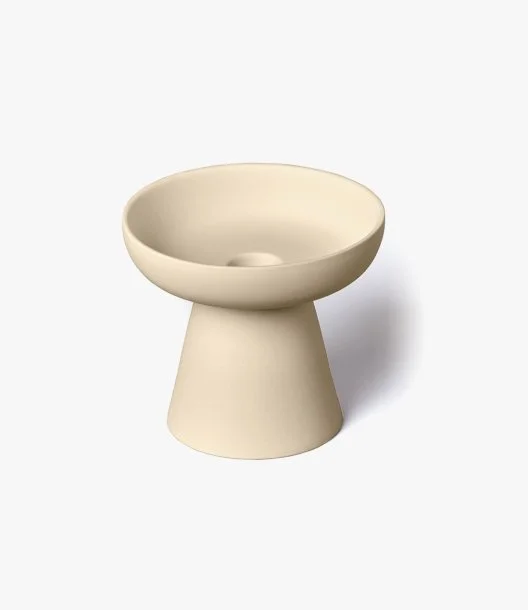 Porcini Pillar & Taper Candle Holder - Cream Matte Ceramic - Medium