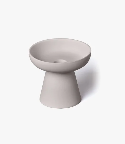 Porcini Pillar & Taper Candle Holder - Grey Matte Ceramic - Medium