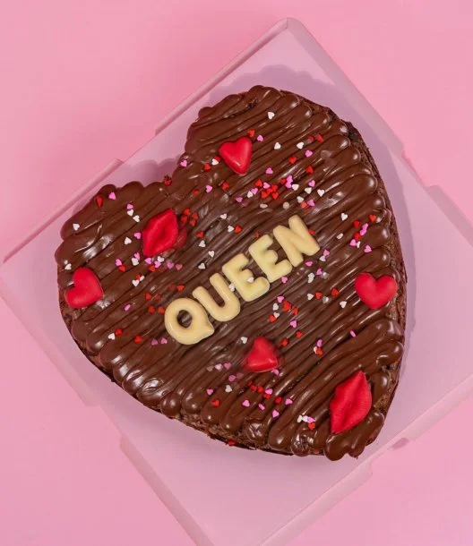 Queen Heart-Shaped Brownie Slab by Oh Fudge