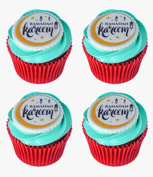 Ramadan Red Velvet Cupcakes Pack of 4 by Bloomsbury's