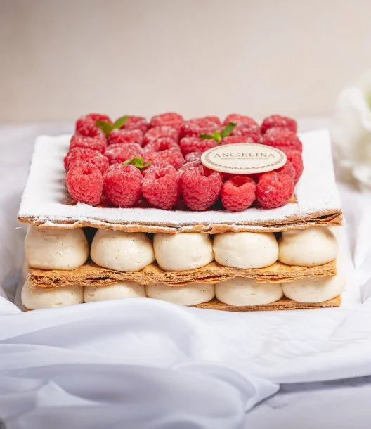 Raspberry Mille Feuille Cake by Angelina