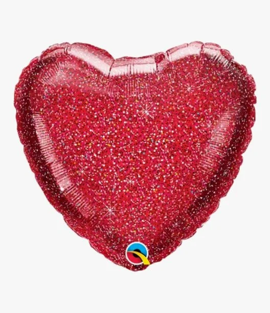 Red Glitter Heart Balloon