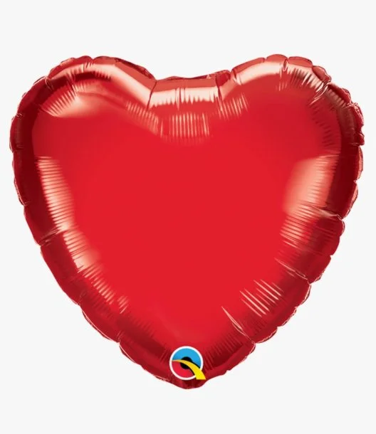 Red Heart Helium Foil Balloon