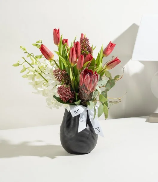 Red Tulips Flower Arrangement