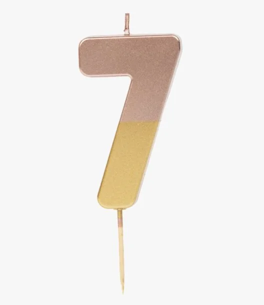 Rose Gold Dipped Number Candle - 7 by Talking Tables