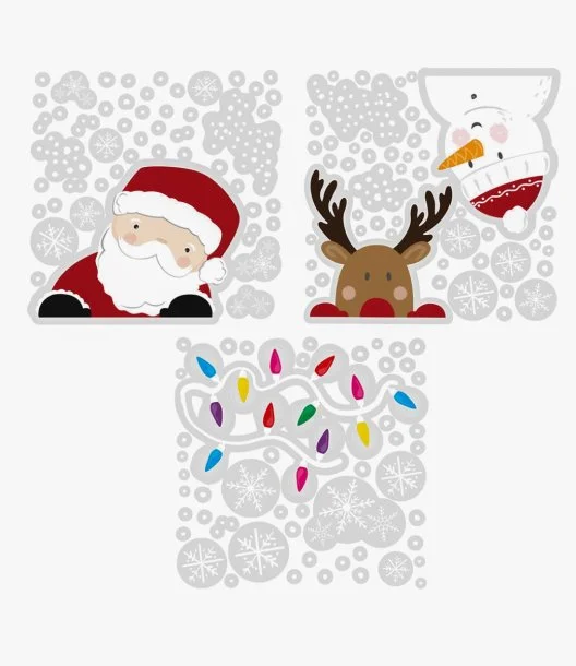 ملصقات نافذة عيد الميلاد سانتا والرنة من جينجر راي