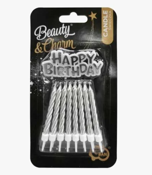 Silver Birthday Candles With 16 Candles