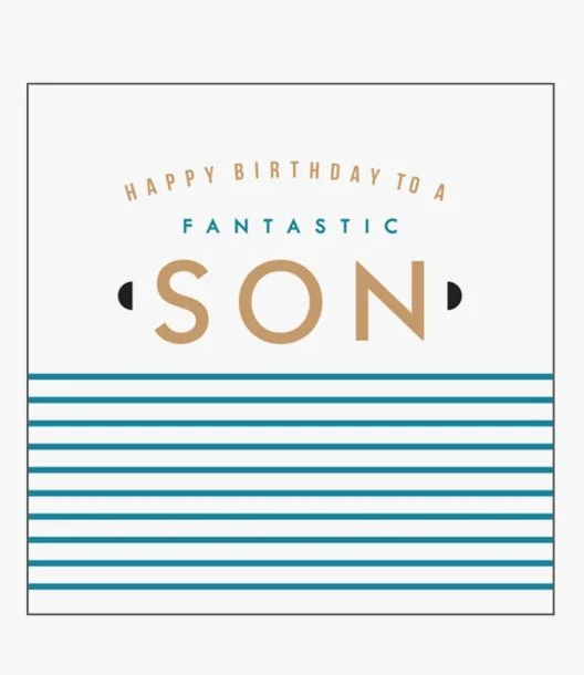 Son Fantastic Stripes Greeting Card by Alice Scott