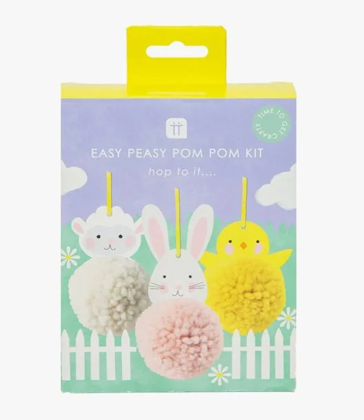 Easter Spring Bunny, Pom Pom Kit, 6 Pack