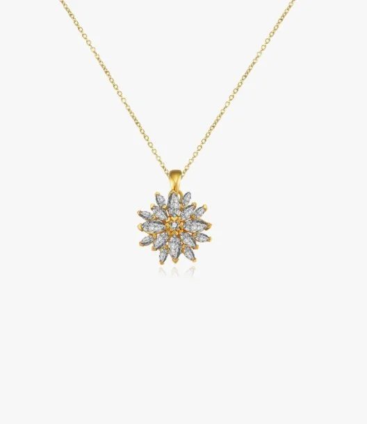 Sunflower Necklace Gold-Vermeil by FLUORITE