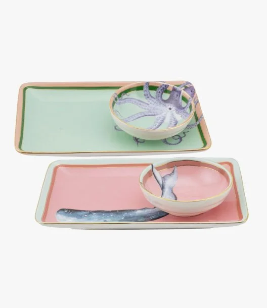 Sushi Plates with Dip Bowls by Yvonne Ellen - Set of 2