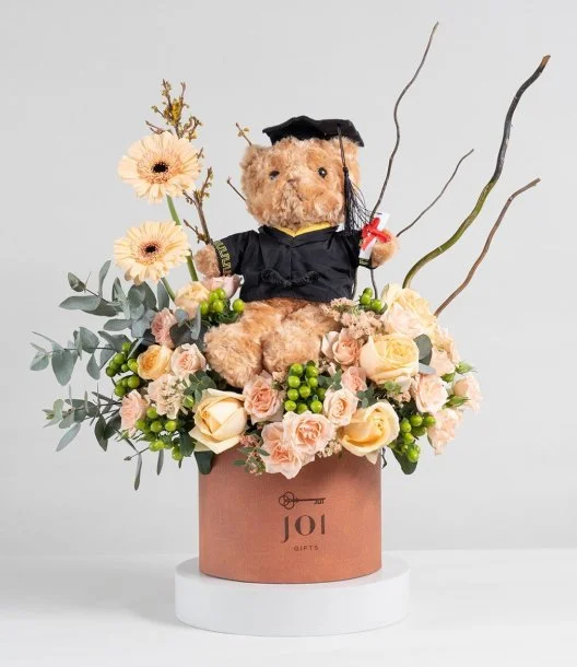Teddy Bear Graduation Flower Arrangement 