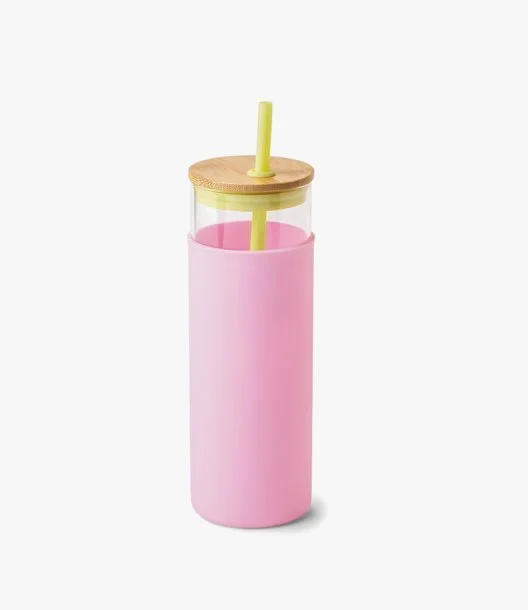 Tumbler With Straw - Citron/Pink by Designworks Ink.