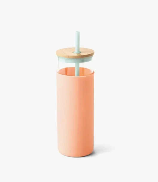 Tumbler With Straw - Mint/Peach by Designworks Ink.
