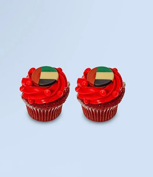 UAE National Day Flag Cupcakes Box of 2 pcs by Bloomsbury's
