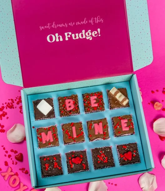 Valentine's Box of 12 Brownies 'Be Mine' by Oh Fudge