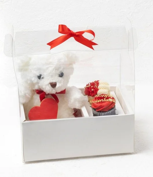 Valentine's Day Teddy Bear and Cupcakes by Cake Social
