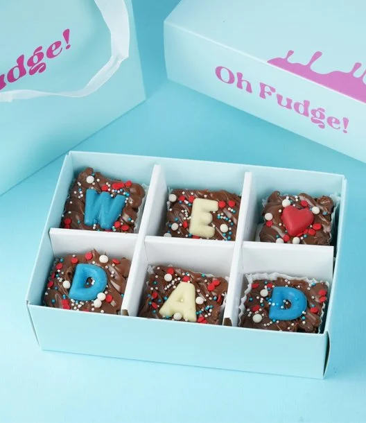 We <3 Dad Box of 6 Brownies by Oh Fudge