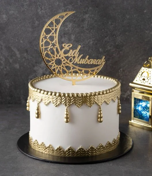 White Elegant Eid Cake 1.5 kg by Cake Social