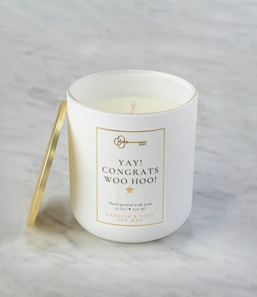 Yay! Congrats! Woo Hoo!' Gift Candle By Joi Gifts