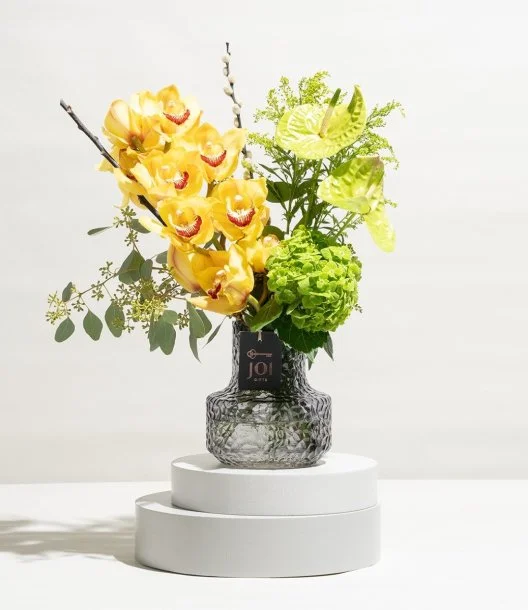 Yellow Solidago Flower Arrangement