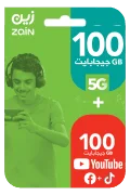 بطاقة زين لشحن الانترنت - 100 جيجا لمدة 3 أشهر