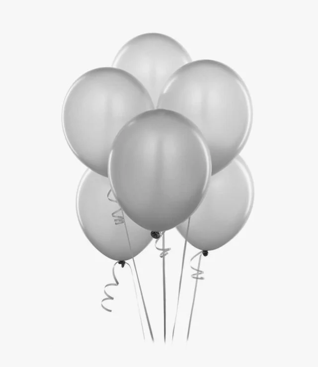 Silver Helium Latex Balloons 