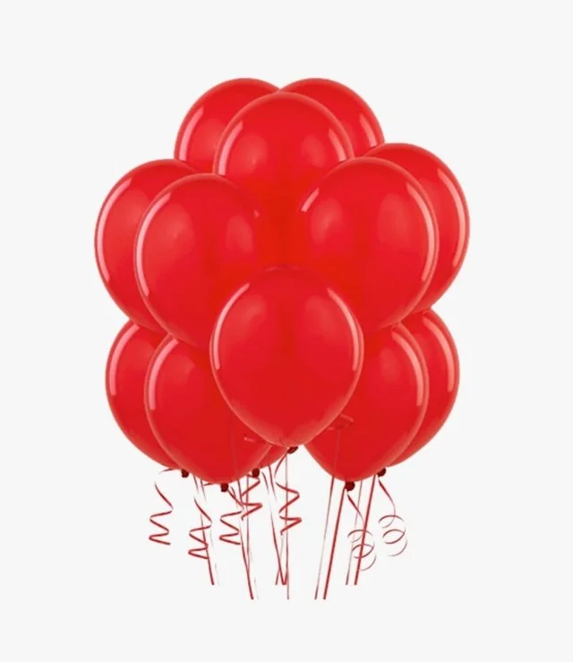 Red Solid Helium Latex Balloons (12) 