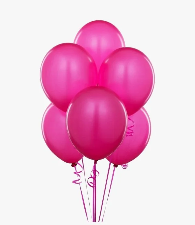 Pink Helium Latex Balloons (6) 