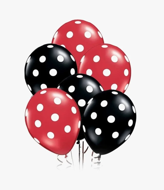 Black & Red Polka Balloons 