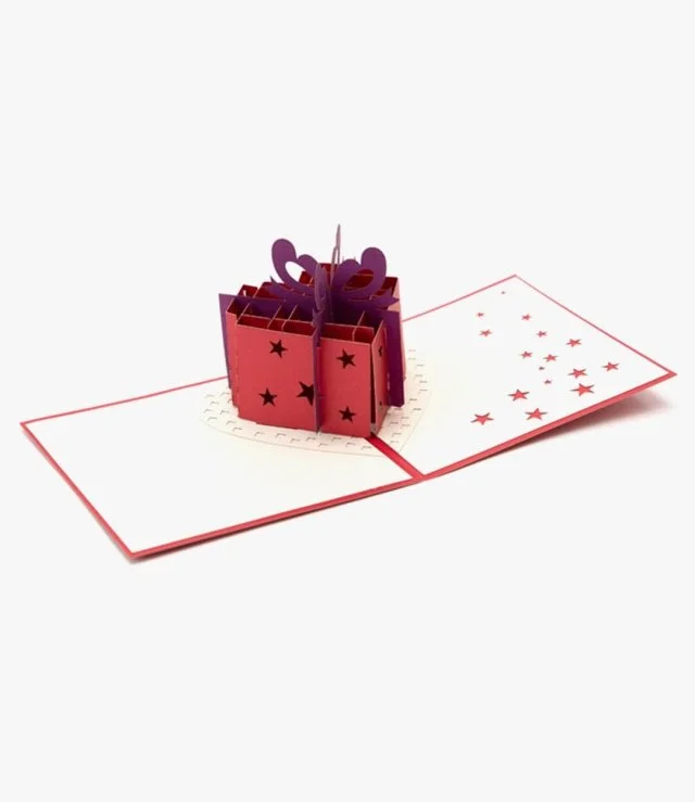 Heart Boxed Present 3D Pop up Abra Cards