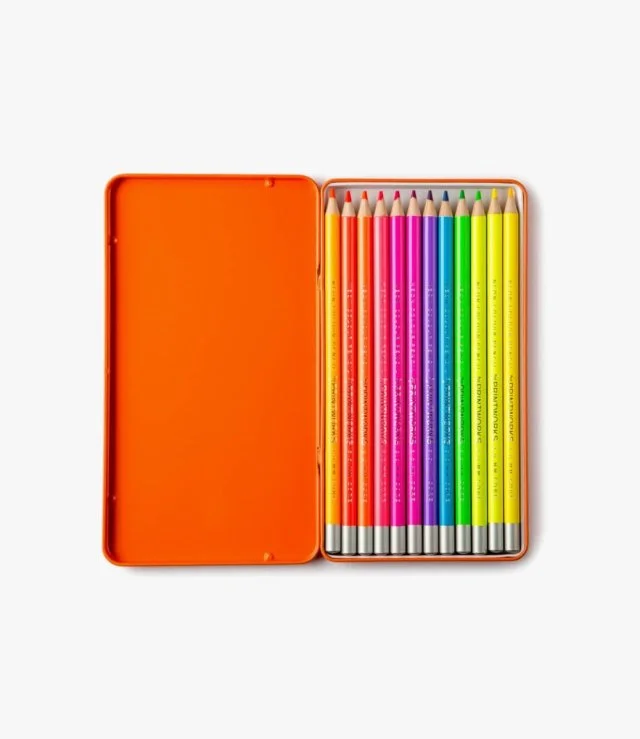 12 Neon Color Pencils by Printworks