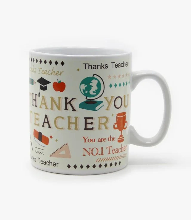 Thank You Teacher White Mug