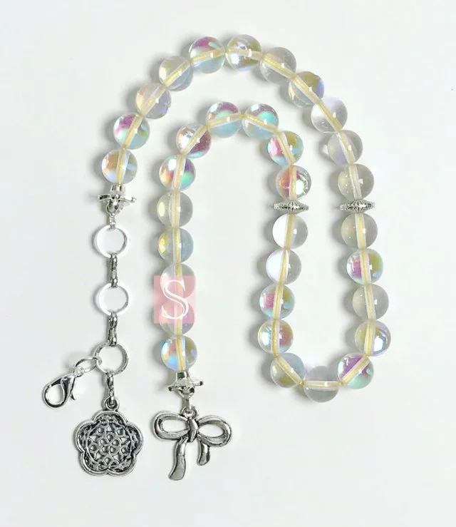 Women's Rosary/Bracelet from White Moonstone Size 8mm