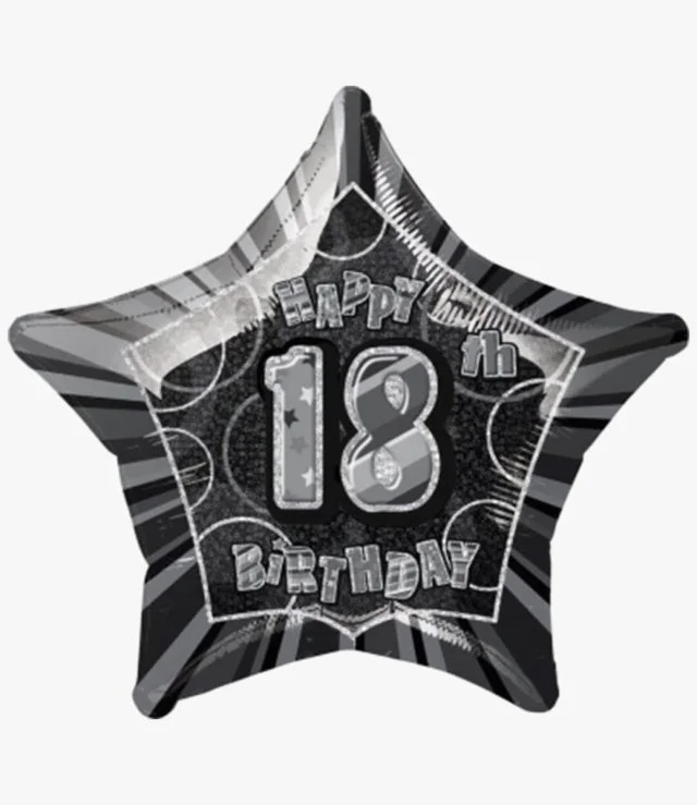 Birthday Black Glitz Foil Balloon