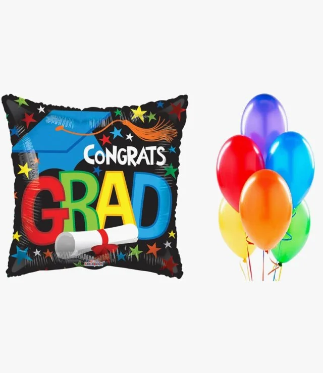 Congrats Grad black square Balloon Bundle