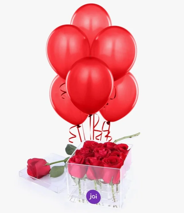 Red Roses & Balloons Bundle