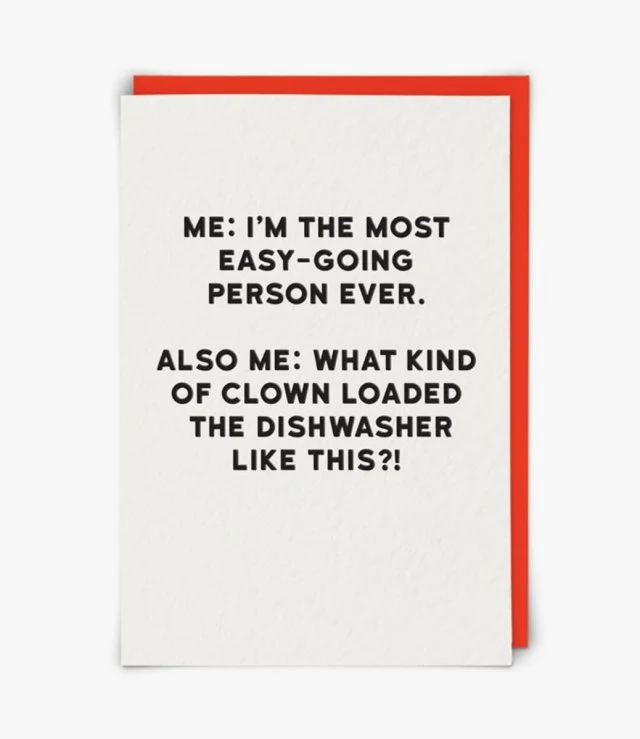 "Dishwasher" Contemporary Greeting Card by Redback