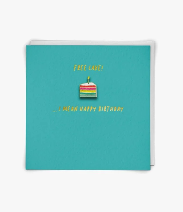 "Free Cake" Contemporary Greeting Card by Redback