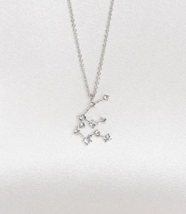 Aquarius Star Sign Necklace - Silver By Lily & Rose