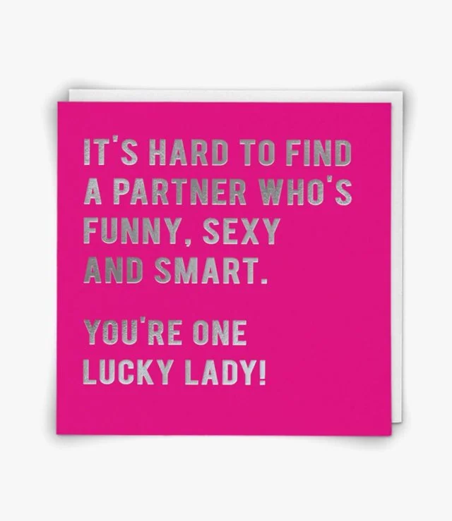 "Lucky Lady" Contemporary Greeting Card by Redback