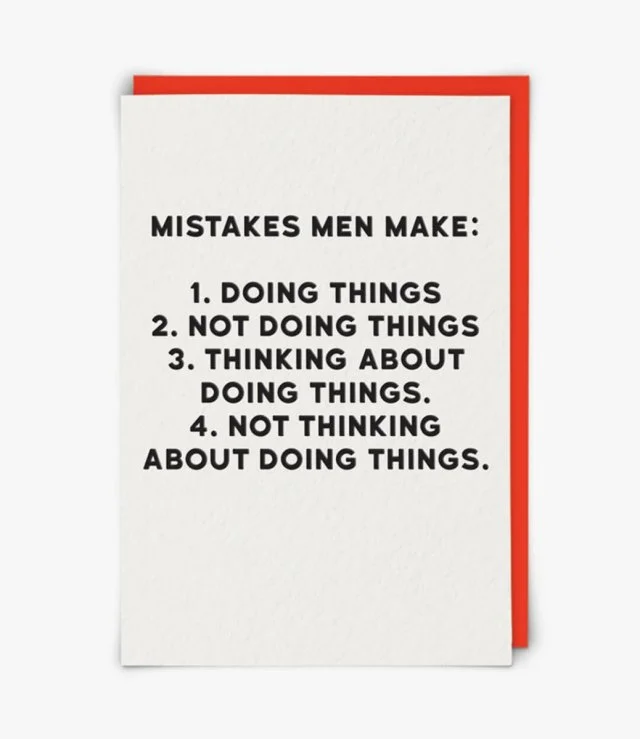 "Mistakes" Contemporary Greeting Card by Redback