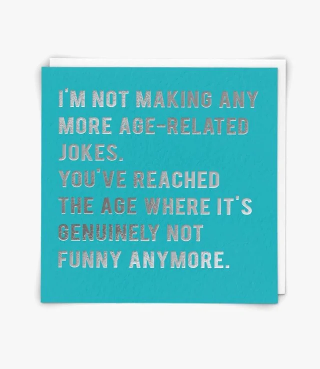 "Not Funny" Contemporary Greeting Card by Redback