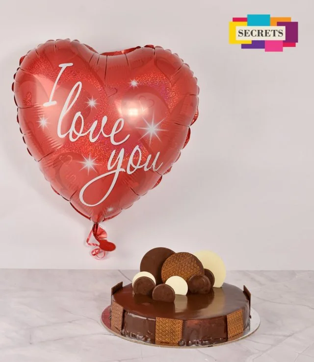 مجموعة كيكة الشوكولاتة تروا مع بالون الحب من سيكرتس