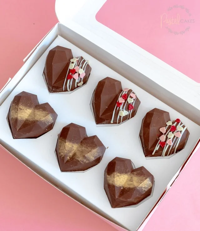 "You Make Me Melt" Milk Chocolate Breakable Hearts - 6 pieces By Pastel Cakes