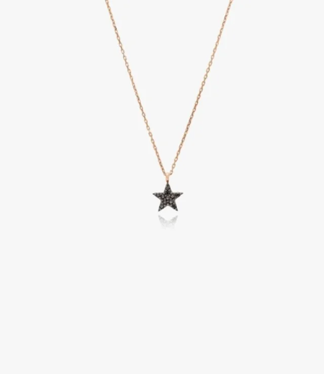 Gold-Plated Sterling Silver Five-Pointed Star Necklace With Zircon Stones by Nafees