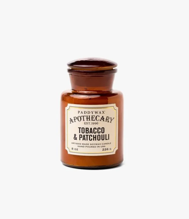 Apothecary Glass Candle 8 Oz. Tobacco & Patchouli  by Paddywax