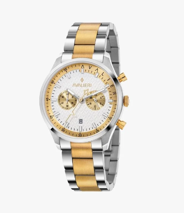 Avalieri Men Gold & Silver Quartz Watch