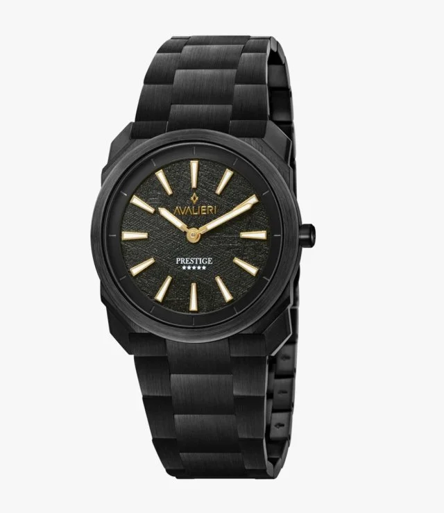 Avalieri Prestige Men's Black Dial Quartz Watch
