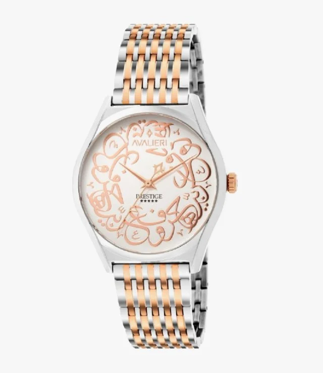 Avalieri Prestige Women's Silver White Dial Quartz Watch